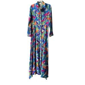 NWT Lizette Collection feather pattern long dress, large